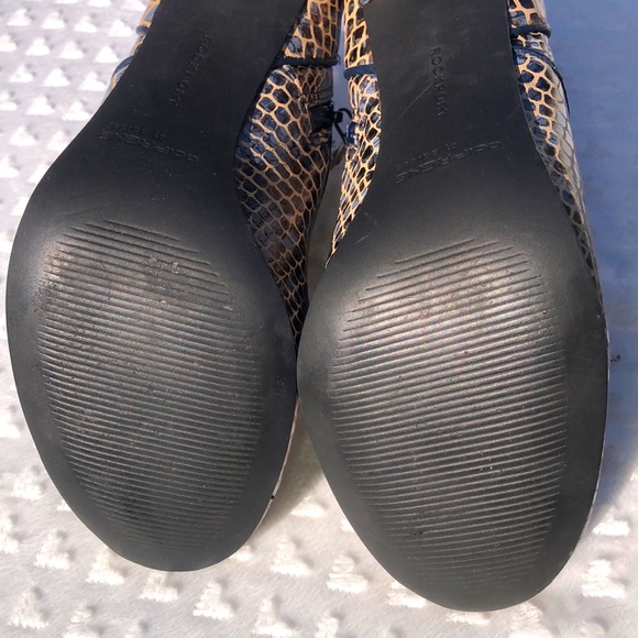 ROCKPORT By ADIDAS Leather Snakeskin Print Booties Heels Shoes Size 6 - Picture 15 of 17